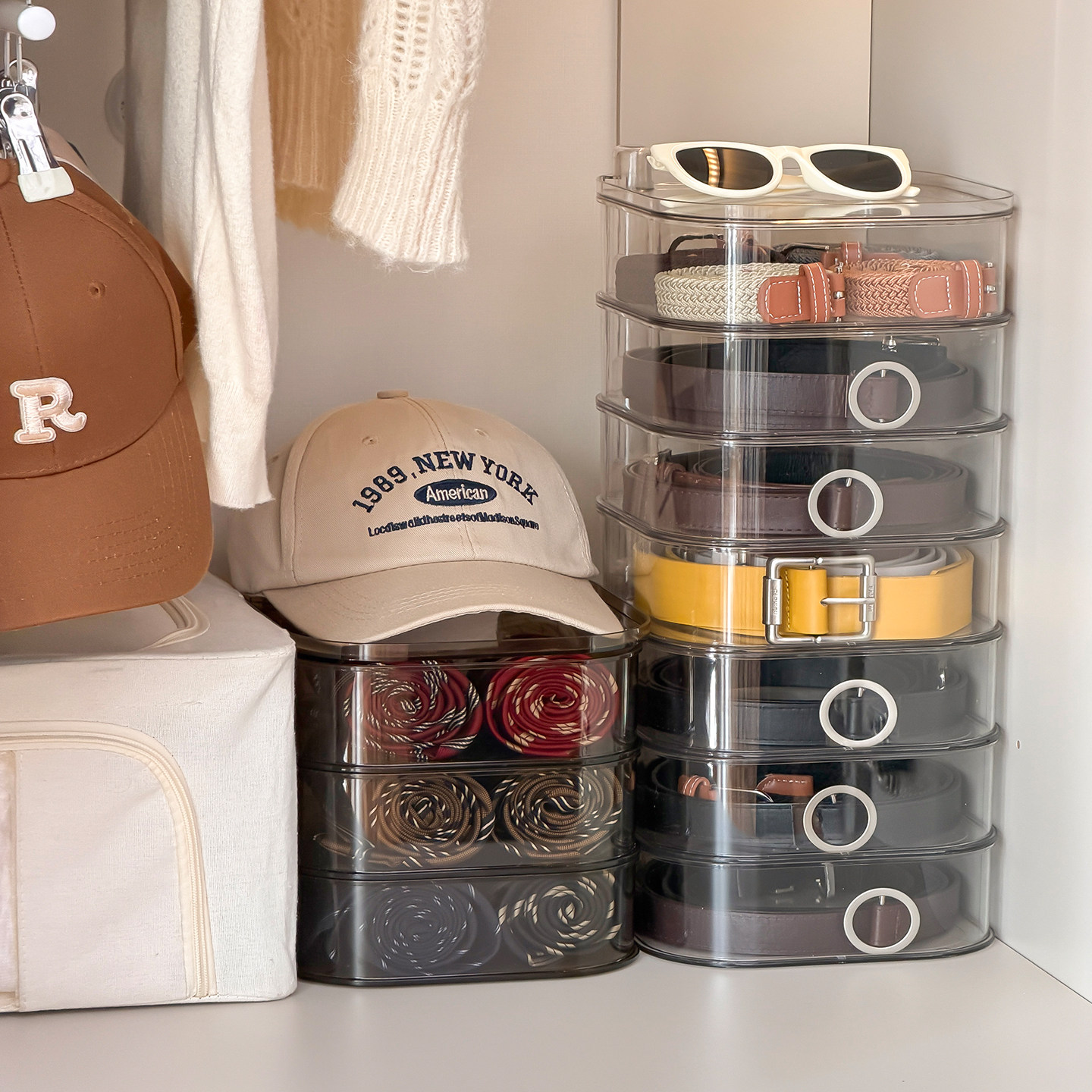 皮带收纳盒旋转腰带展示架衣柜男士裤带领结丝巾多功能整理神器,收纳整理,服饰配件架,淘宝优惠券,粉丝福利购,淘宝优惠卷