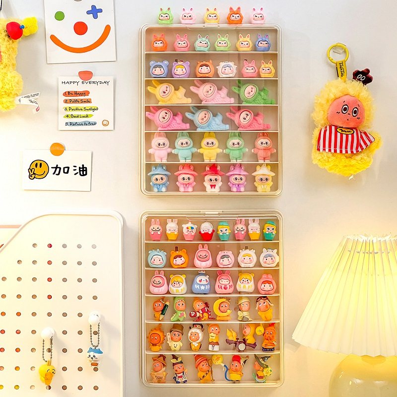 萌粒展示盒挂墙星星人小摆件收纳盒防尘适用泡泡玛特小鼻嘎置物架,收纳整理,手办收纳盒,淘宝优惠券,粉丝福利购,淘宝优惠卷