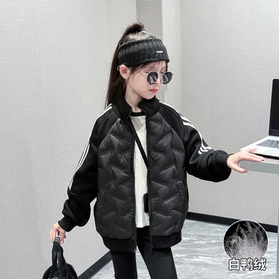 男女童羽绒服轻薄白鸭绒校服神器