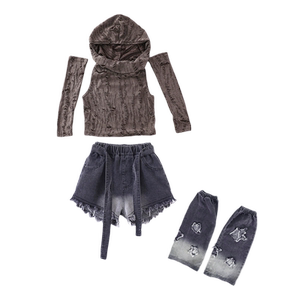 爵士舞服装女童走秀炸街潮酷废土风时髦套装女孩hiphop嘻哈演出服