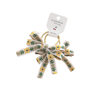 儿童发饰头绳女童民族风织带蝴蝶结皮筋一对小女孩头花丸子头发圈