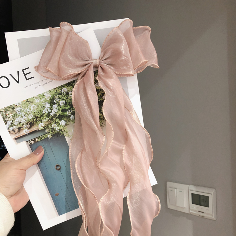 儿童公主大蝴蝶结长飘带发夹发饰