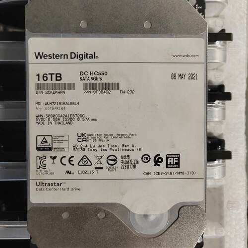 议价议价西数16T  DC HC550企业级硬盘，型号WUH7218