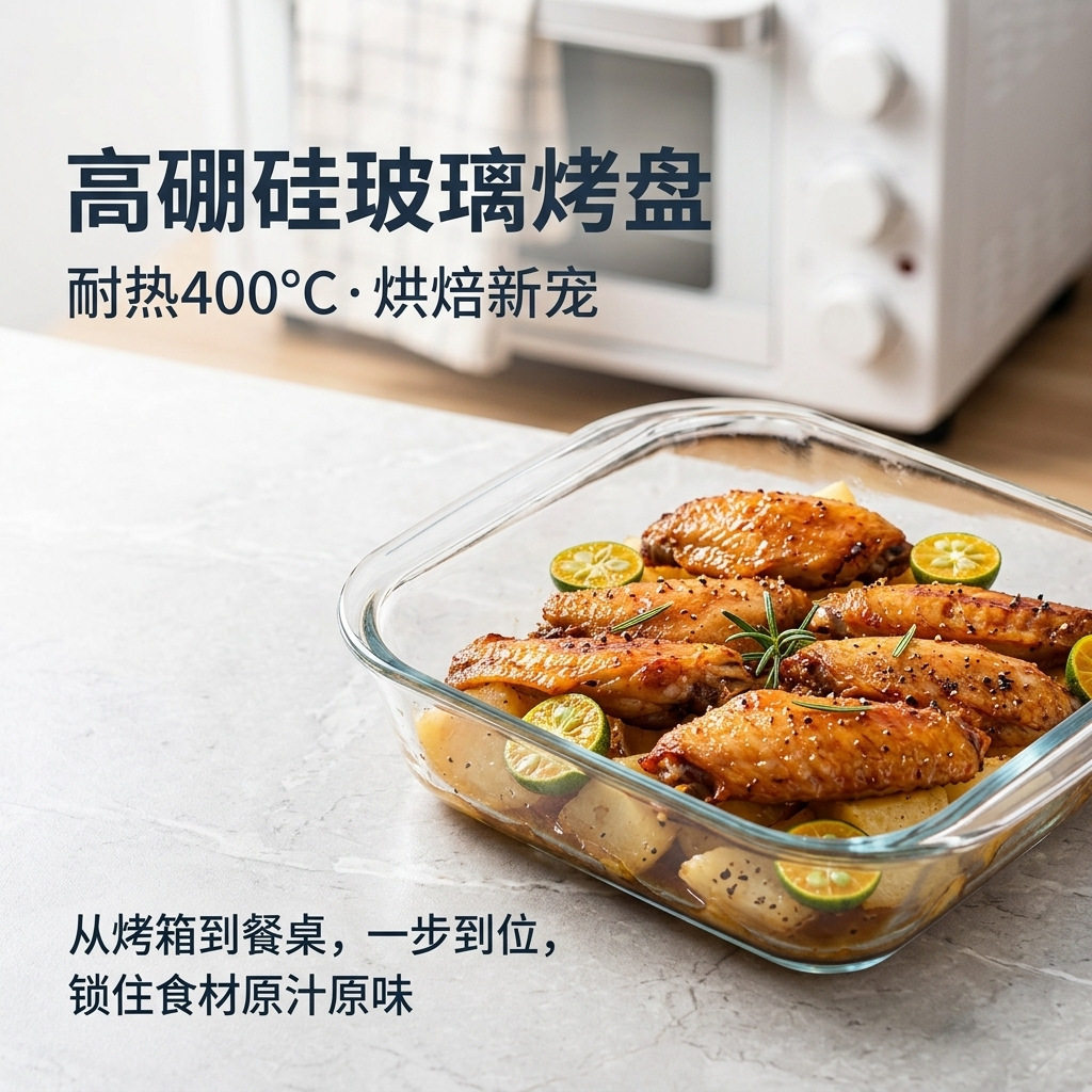 玻璃耐高温烤盘适用于烤箱微波炉