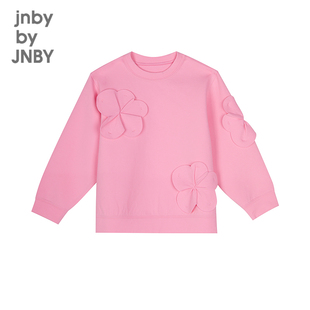 江南布衣童装长袖套头卫衣立体花朵休闲宽松春女童儿童jnbybyjnby