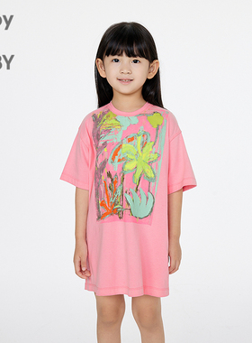 新款江南布衣童装圆领H型短袖连衣裙25夏女童jnbybyjnby1P4G11520