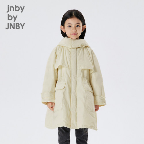 江南布衣童装连帽长款羽绒服
