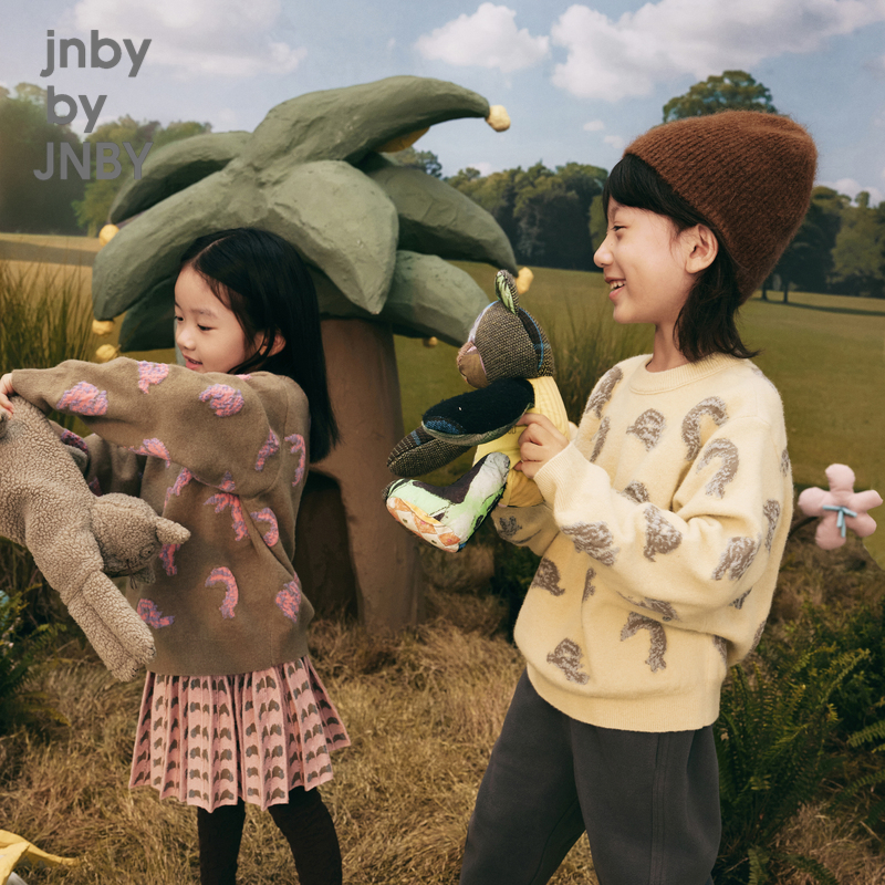 江南布衣童装绵羊毛兔子提花毛衫