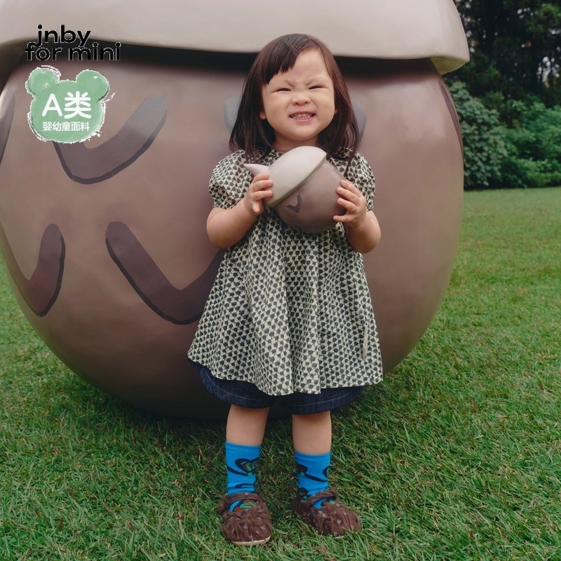 江南布衣婴童休闲短袖连衣裙A字裙原创图案春女童婴儿jnbybyj