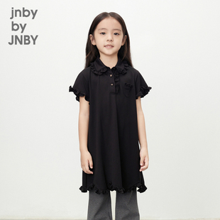 江南布衣童装短袖连衣裙衬衫领A字裙木耳边夏女童儿童jnbybyjnby
