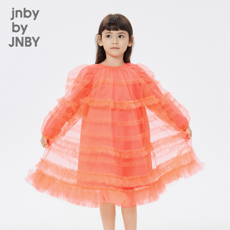 [多层木耳边]江南布衣童装春装连衣裙网纱拼接公主风jnbybyj