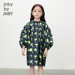 江南布衣童装长袖连衣裙爱心树叶印花休闲春女童儿童jnbybyjnby