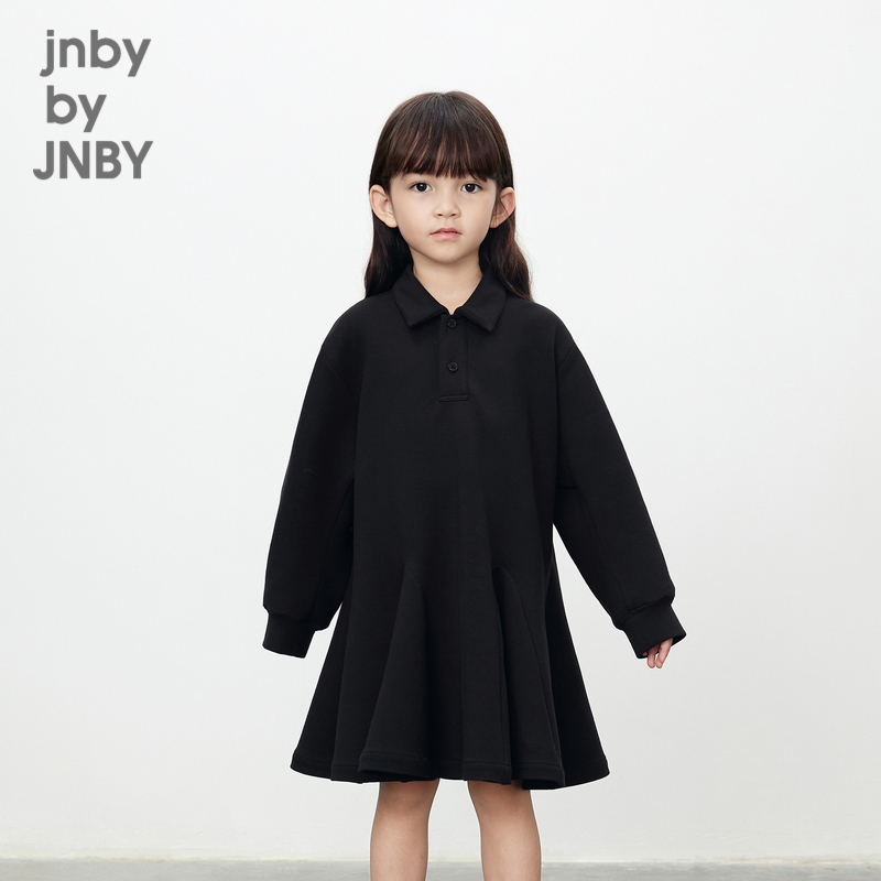 江南布衣童装长袖连衣裙翻领简约造型感休闲春女童儿童jnbybyjnby