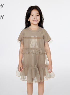 新款江南布衣童装圆领A型短袖连衣裙25夏女童jnbybyjnby1P5G21040