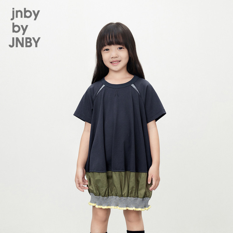 江南布衣童装短袖T恤裙鱼尾裙拼接夏男女童儿童jnbybyjnby