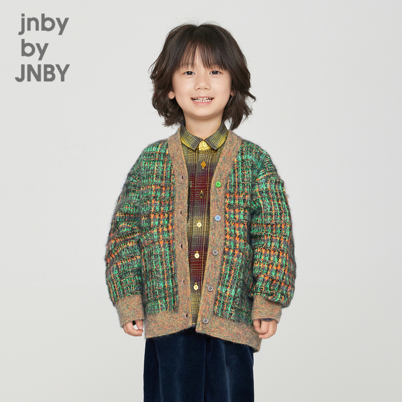 江南布衣童装彩色拼色长款毛衫