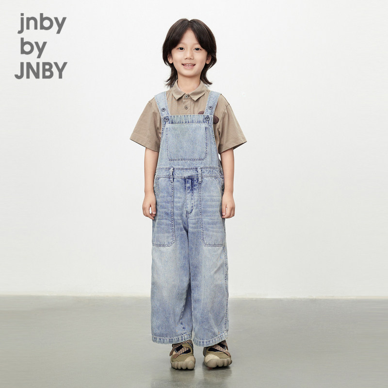 江南布衣童装纯棉牛仔背带裤直筒裤休闲春男女童儿童jnbybyjn