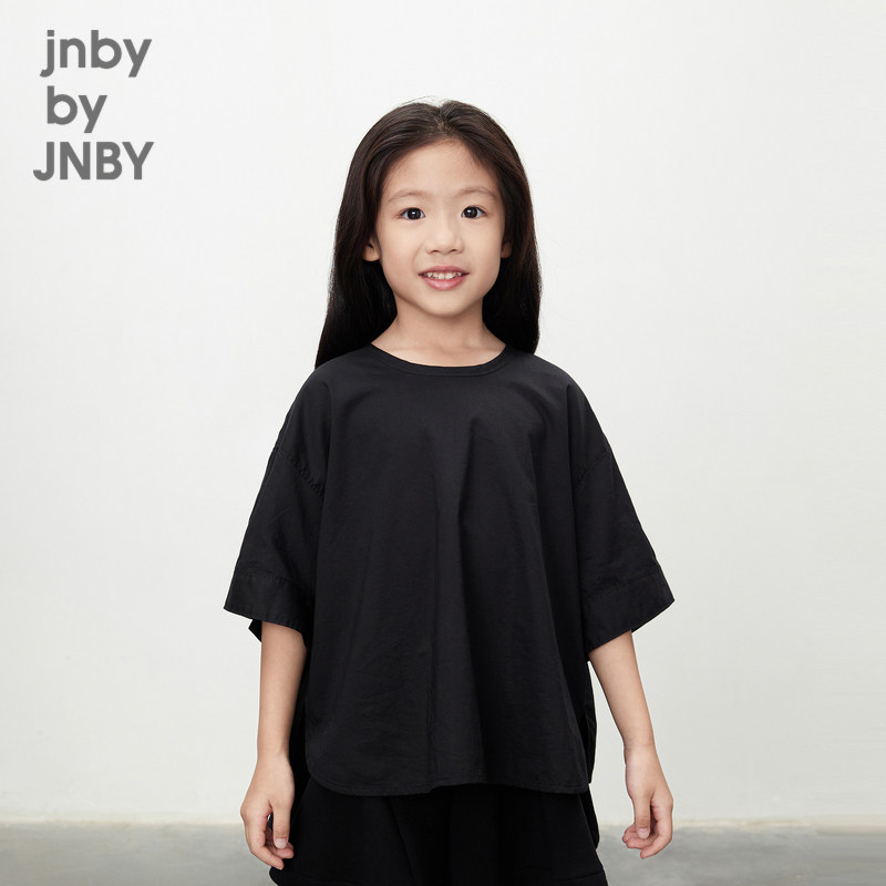 江南布衣童装套头衬衫圆领纯棉休闲简约宽松夏女童儿童jnbybyj