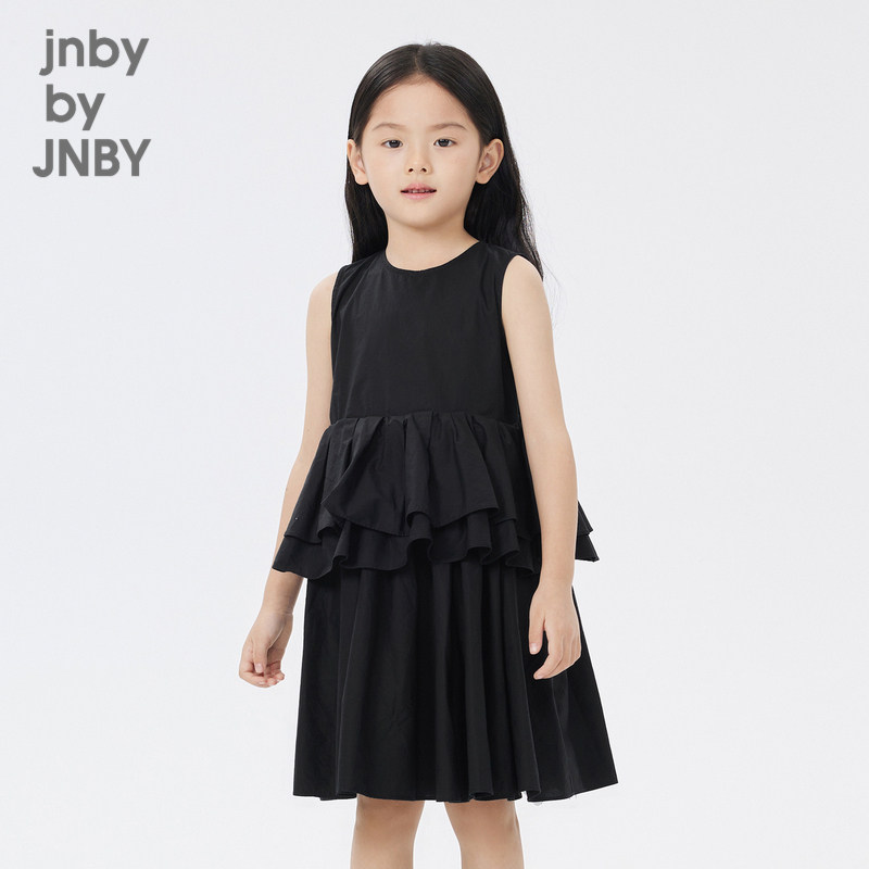 江南布衣童装春夏连衣裙无袖荷叶边礼服裙子女童儿童jnbybyjn