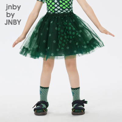 江南布衣童装春夏半身裙网纱波点女童1N2D14400jnbybyjnby