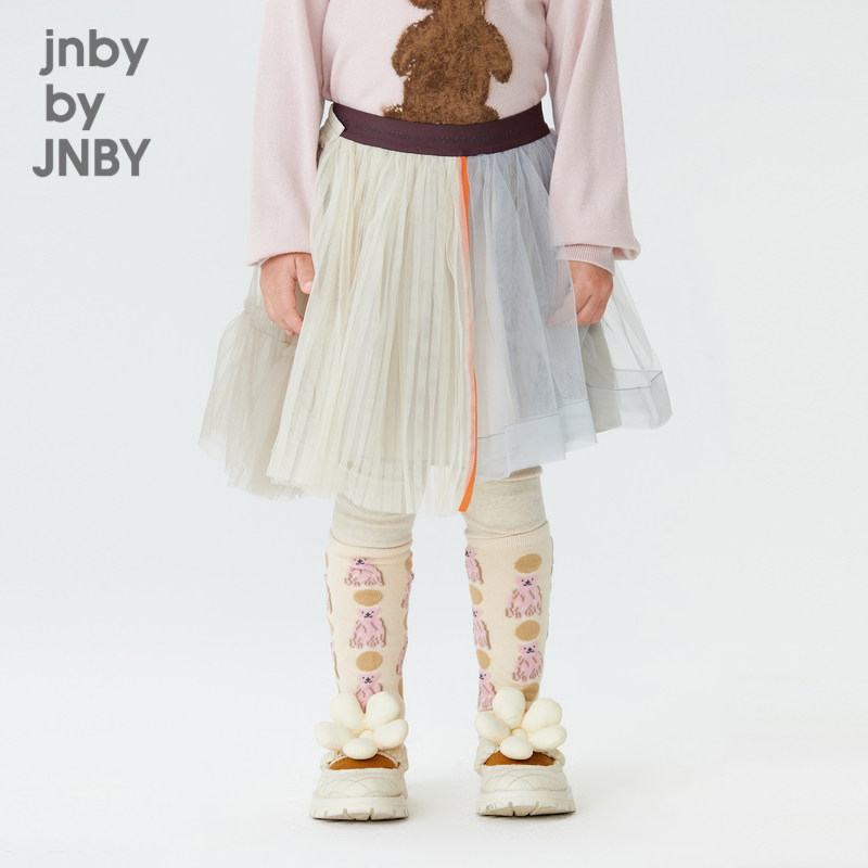 江南布衣童装秋网纱半身裙拼接撞色洋气公主风女童儿童jnbybyj