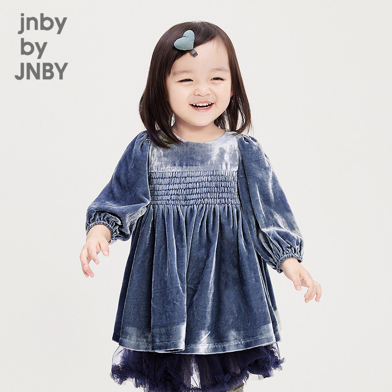 江南布衣婴童短袖连衣裙丝绒A字裙公主风春女童婴儿jnbybyjn
