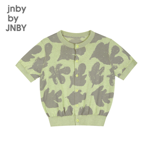江南布衣童装短袖针织衫开衫手绘叶片休闲夏男女童儿童jnbybyjnby