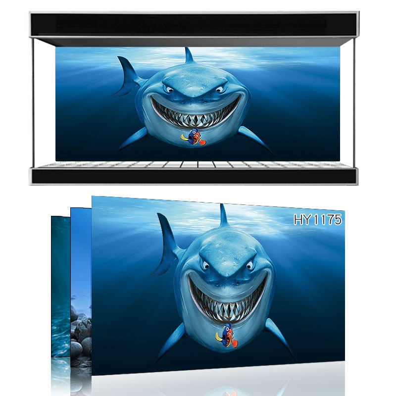美宠展猷定做鱼缸背景海洋海底世界一米阳光海水鱼缸壁画hy1175
