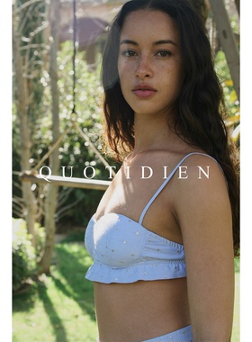 QUOTIDIEN｜Été Bleu｜法国进口棉制金箔提花内衣无钢圈抹胸女