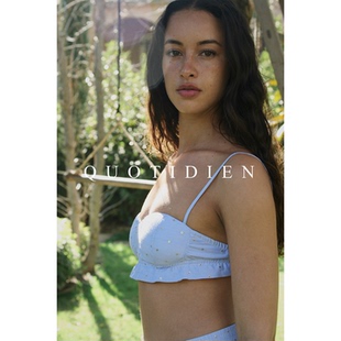QUOTIDIEN｜Été Bleu｜法国进口棉制金箔提花内衣无钢圈抹胸女