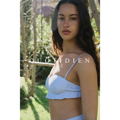 进口棉制金箔提花内衣无钢圈抹胸