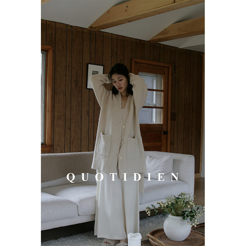 QUOTIDIEN｜Zen｜珍藏级驼绒含量高达94%圈圈绒宽松燕麦色开衫