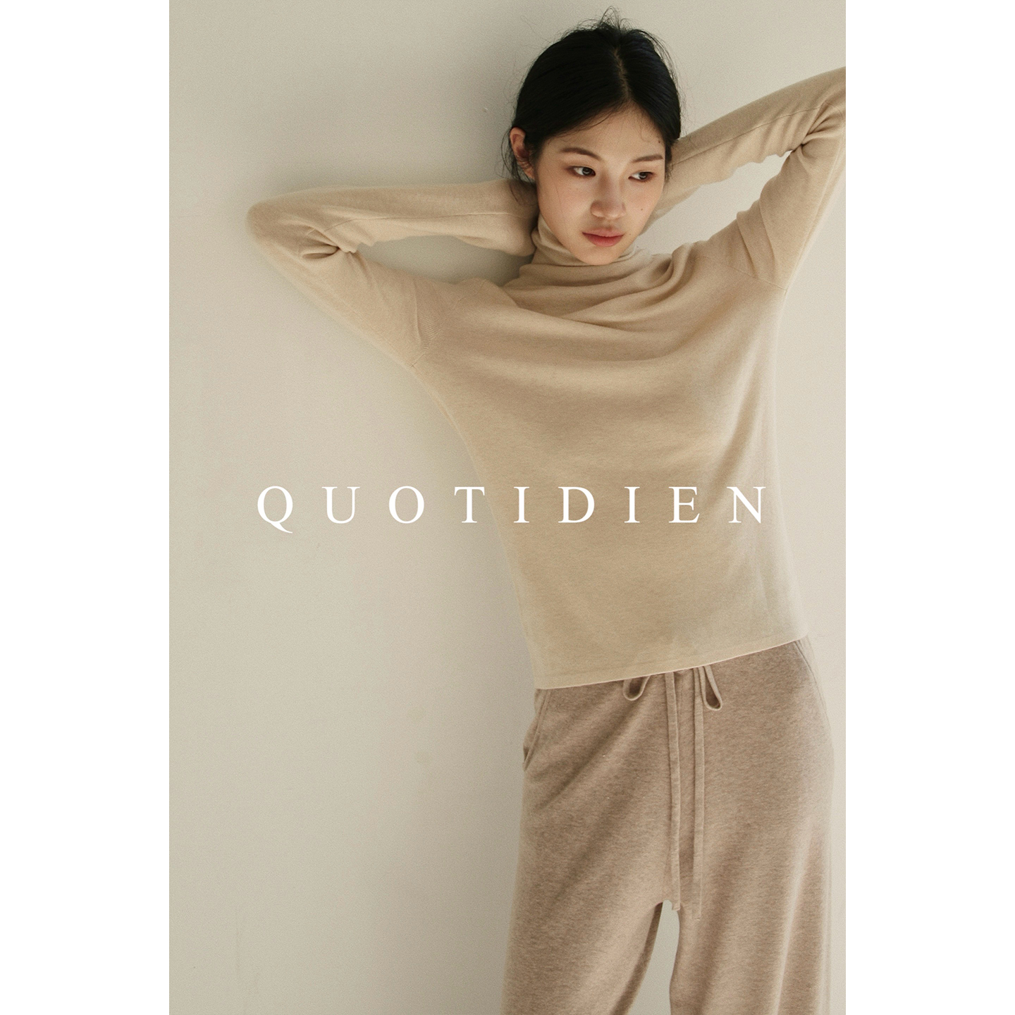 QUOTIDIEN｜两色经典山羊绒真丝混纺高领软糯基础款打底针织上衣