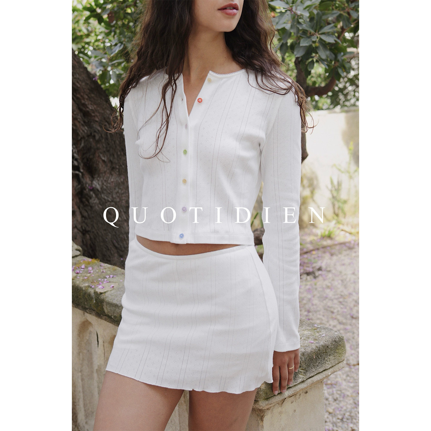 纯棉短裙女针织镂花亲肤度假浪漫