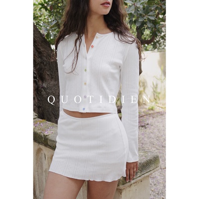 纯棉短裙女针织镂花亲肤度假浪漫