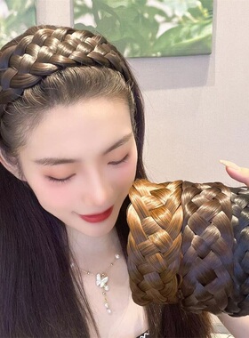 加宽假发发箍五股辫加厚宽边鱼骨辫麻花头箍增高颅顶神器气质发饰