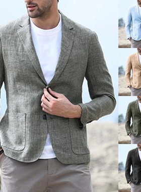 linen summer mens clothes blazer suit jacket for men jackets