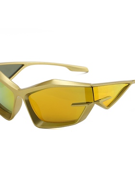 2023新款未来科技感墨镜男欧美ins个性凹造型猫眼太阳眼镜女glass