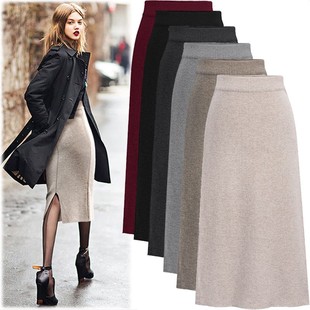 Plus size Winter sweater Skirts For Women Skirt Clothes long