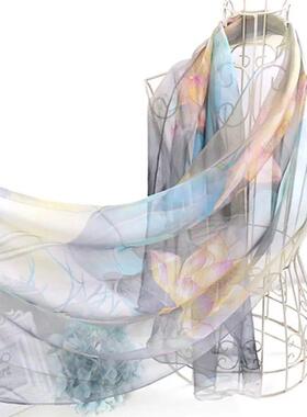 Spring/Summer Women Floral Printing Beach Silk Scarf Shawls