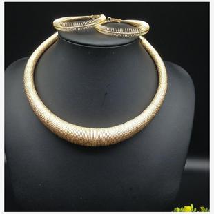 women necklace set earrings 欧美夸张金属颈项圈女项炼朋克演出