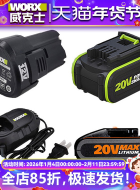 20伏进口锂电电池通用WORX锂电平台大脚板小脚板充电器12V
