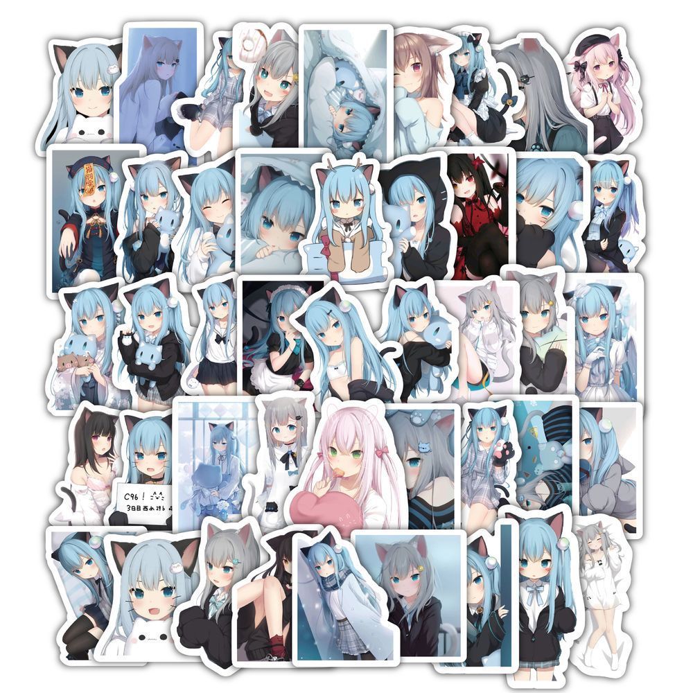 猫羽贴纸二次元动漫手帐