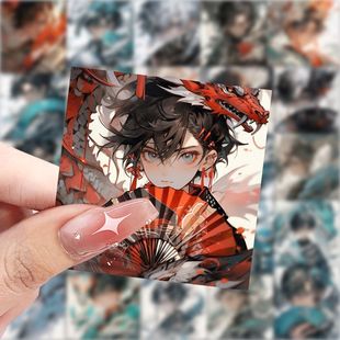 饰diy手机壳贴画 118贴龙与少年绘画贴纸高颜值ins风手账手机壳装