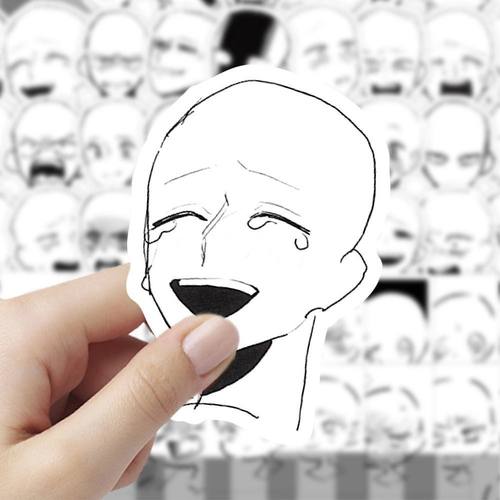 120张人物角色表情参考贴纸简约创意diy手账装饰桌面手机防水贴画