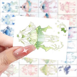 126绝美免服贴纸新款创意Lolita小众oc服设diy装饰手账防水贴画