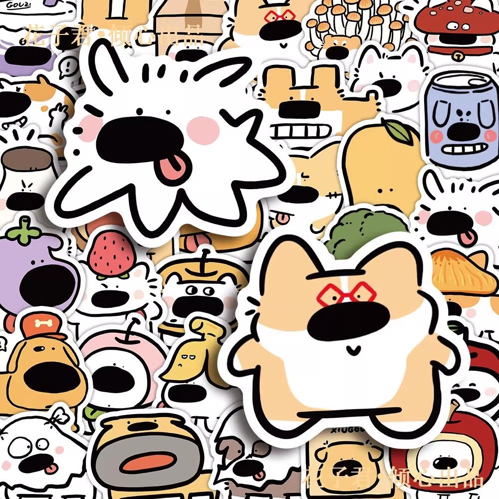 130张抽象小狗贴纸卡通可爱趣味搞怪狗狗贴画diy手账手机壳桌面,文具电教/文化用品/商务用品,贴纸/立体贴纸,淘宝优惠券,粉丝福利购,淘宝优惠卷