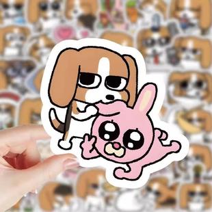 204张卡通可爱比格多栋贴纸趣味创意小狗周边装饰手账diy儿童贴纸