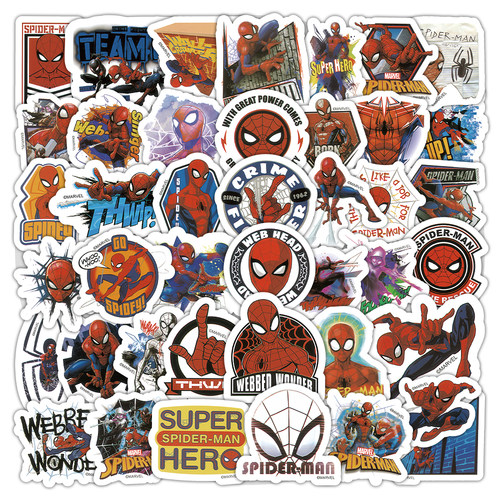 100张蜘蛛卡通侠贴纸防水