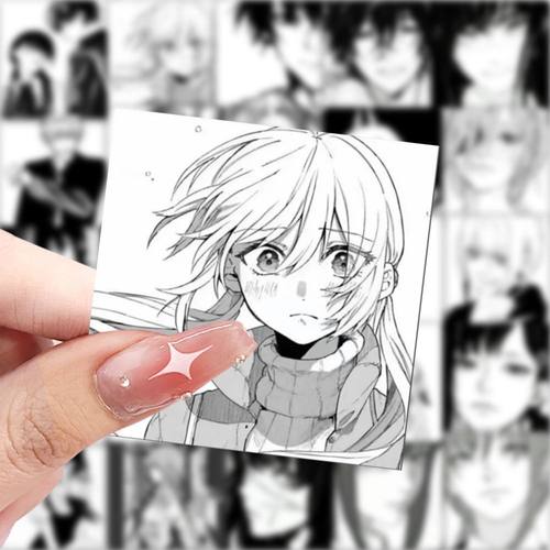 动漫电锯人贴纸卡通黑白日漫周边